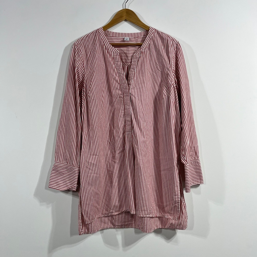 Old Navy Fisherman Coastal Striped Split Neck Top Womens XL‎ Preppy Old Money